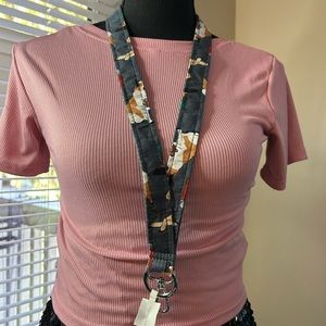 Vera Bradley Dog holiday print Wide Landyard